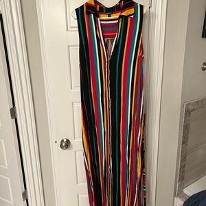 Size 2 striped maxi dress with buttons